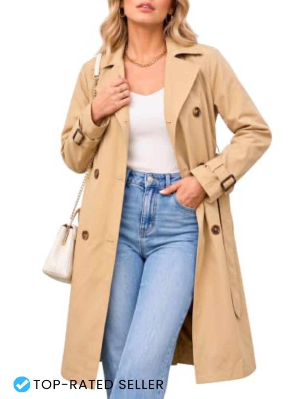 Steve Madden Long Oversized Lapel Trench Coat Lightweight Fall Layer